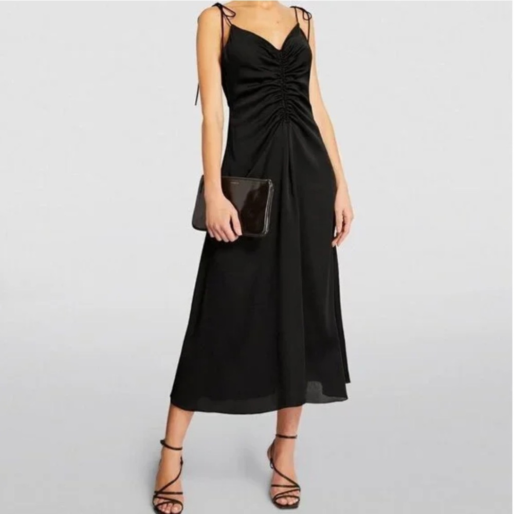 Jason Wu Satin Dress, Jason Wu Black Satin Cocktail Dress, CrissCross Back Dress